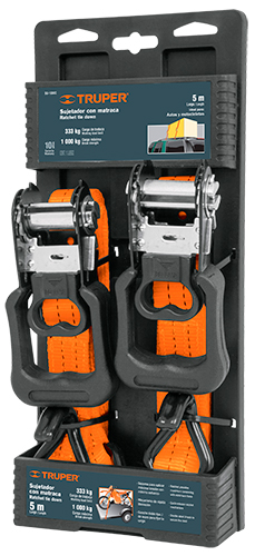 11796 TRUPER - Set 2 sujetadores con matraca capacidad 333kg Truper