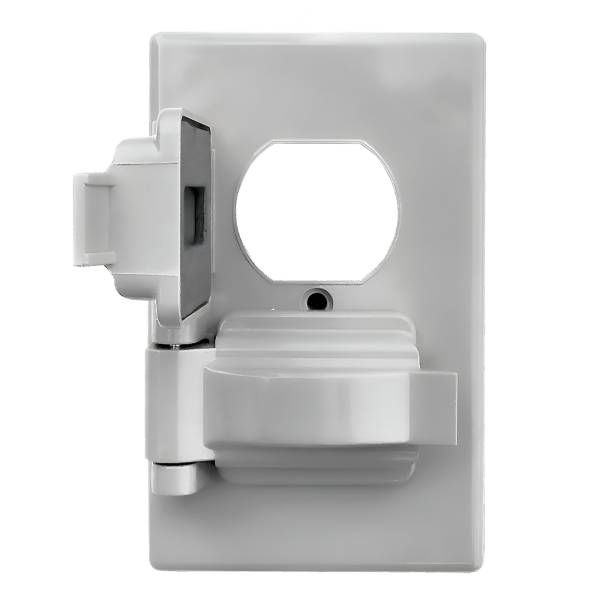 13704 KLEY - Placa para contacto duplex intemperie gris Americano Kley