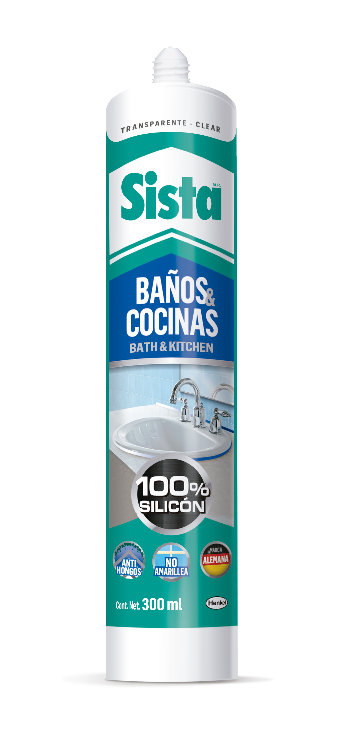 14087 SISTA - Silicon baños y cocinas cartucho 300ml transparente F101 Sista