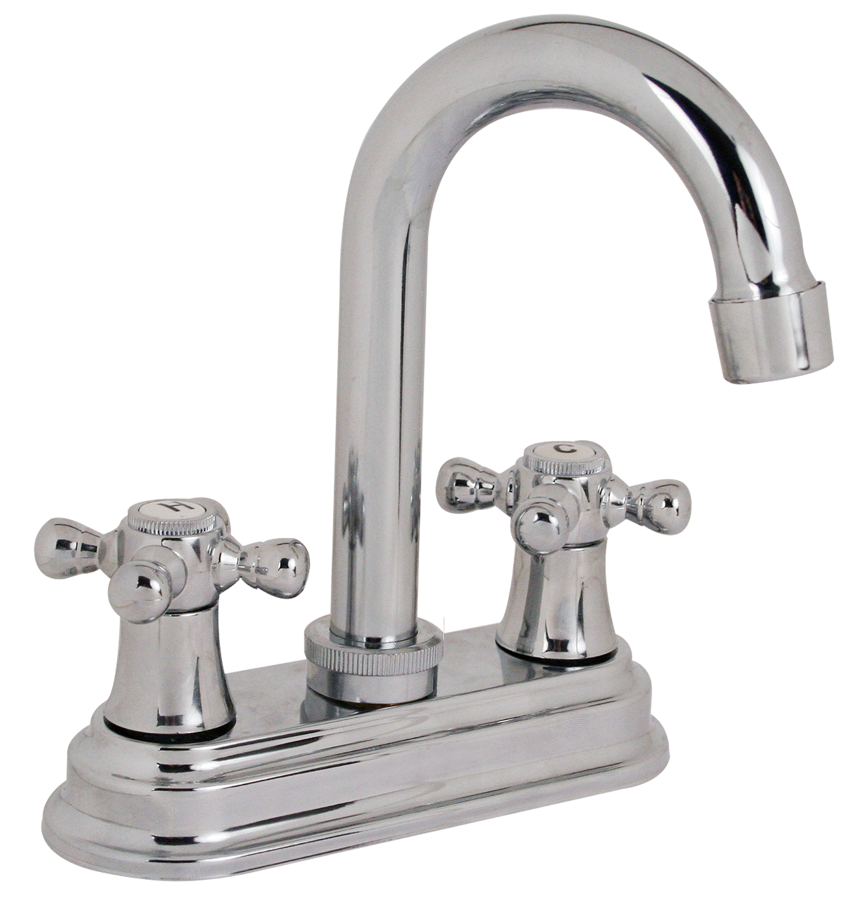 14936 FONTANERY - Mezcladora lavabo de bronce tipo bar maneral cruz 1/4 de vuelta cromada 21032 Fontanery