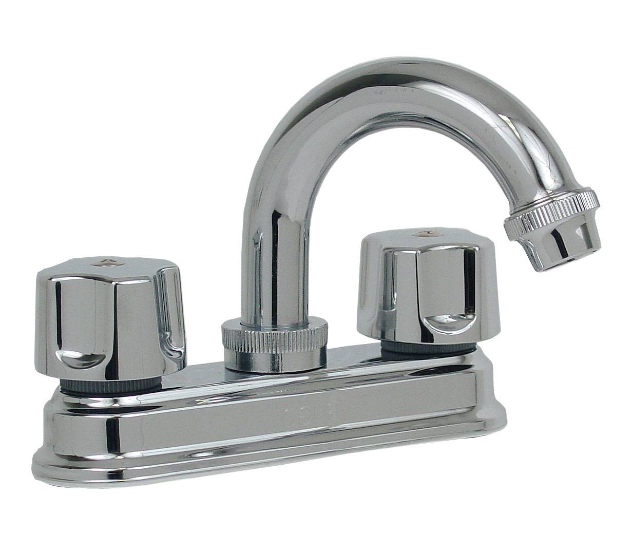 14958 FONTANERY - Mezcladora lavabo de bronce tipo curvo maneral standard 1/4 de vuelta cromada 21051 Fontanery