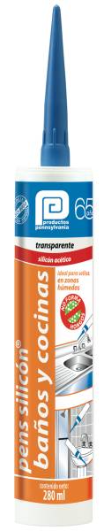 16503 PENSILVANIA - Silicon baños y cocinas cartucho 280ml transparente Pennsylvania