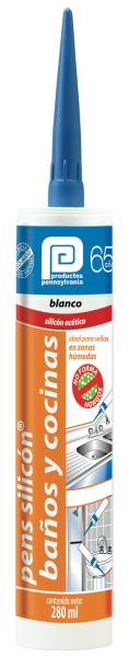 16504 PENSILVANIA - Silicon baños y cocinas cartucho 280ml blanco Pennsylvania