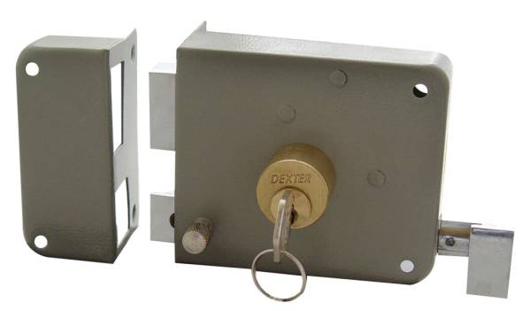 16564 DEXTER - Cerradura sobreponer izquierda gris clasica caja Dexter
