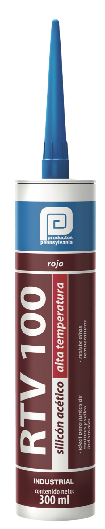 16736 PENSILVANIA - Silicon alta temperatura RTV100 cartucho 300ml rojo Pennsylvania