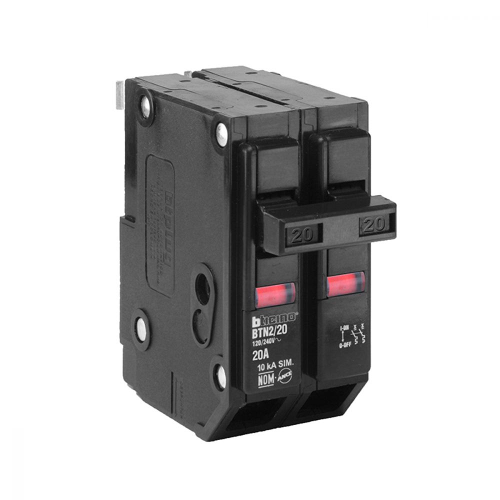 1747 BTPLUG - Interruptor termomagnetico 2 polos 20a BTN2/20 Btplug Bticino