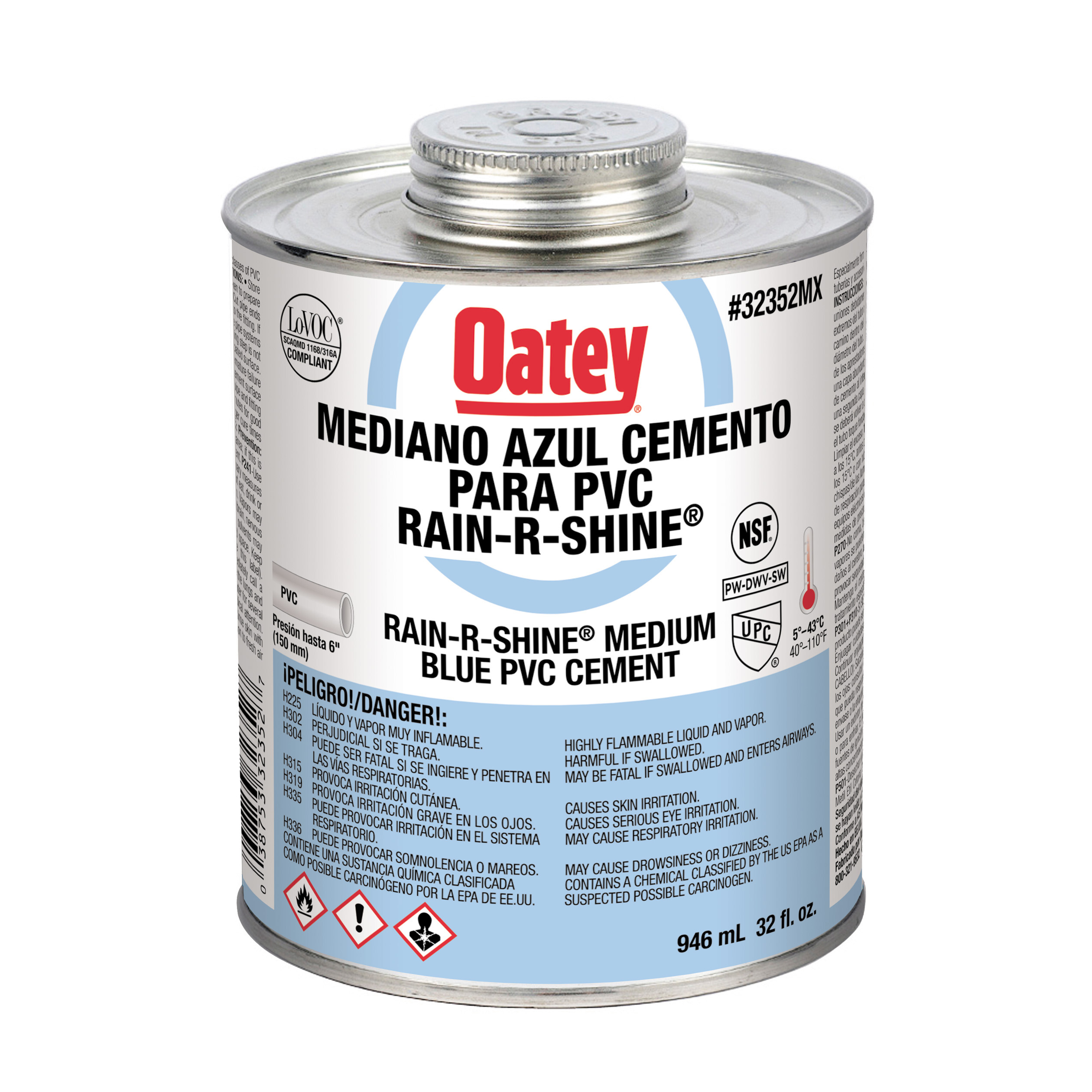195392 OATEY - Pegamento para PVC 946ml 1lt rain shine azul Oatey