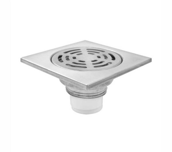 199424 RUGO - Coladera cuadrada 4x4 de acero inoxidable anticucarachas 46ai Rugo