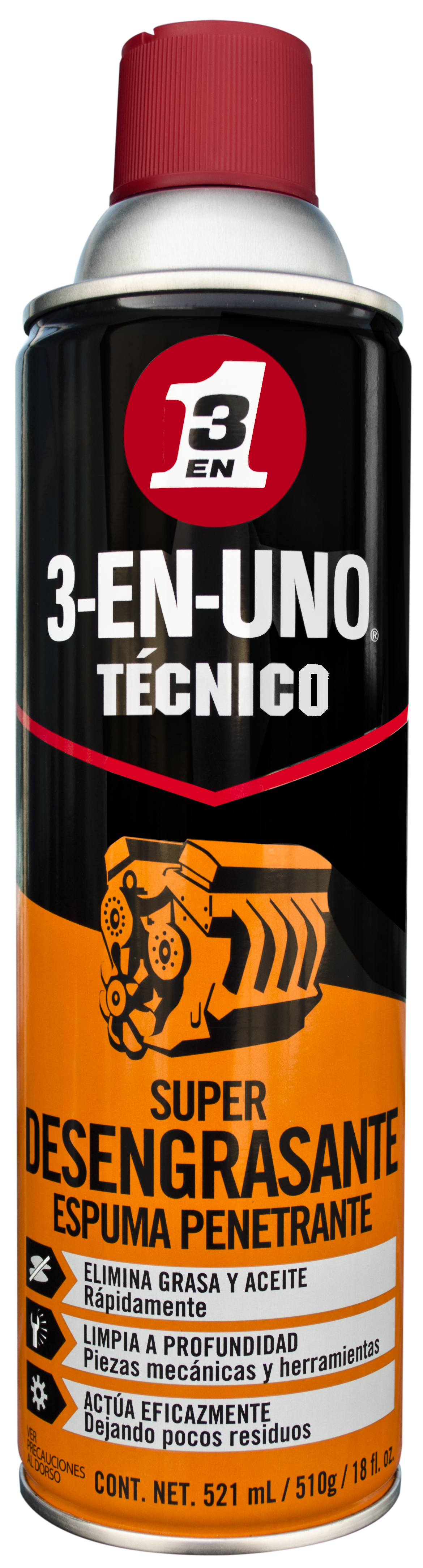 209316 3 EN 1 - Desengrasante espuma penetrante 521ml 18oz 3en1