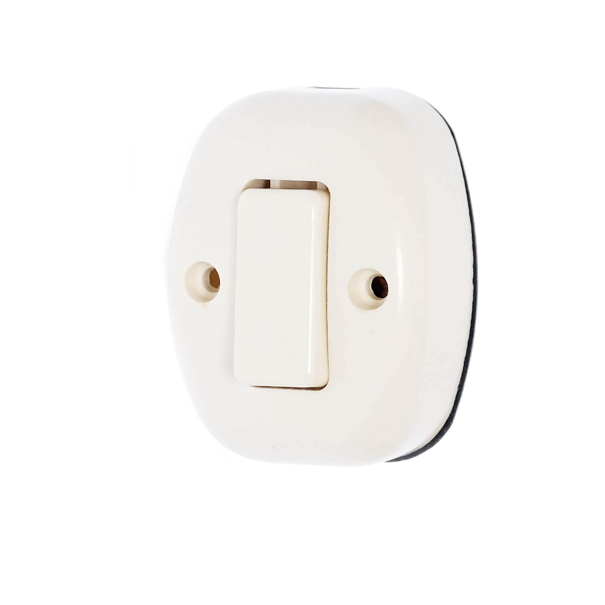 210556 IGOTO - Apagador sencillo blanco Sobreponer ovalado Igoto
