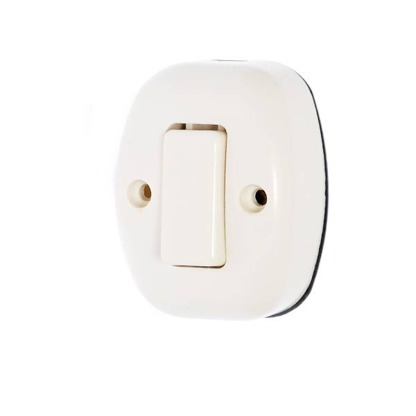 210556 IGOTO - Apagador sencillo blanco Sobreponer ovalado Igoto