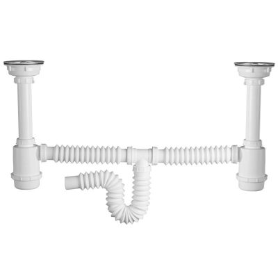 212013 FLEXIMATIC - Salida central para fregadero con contra acero inoxidable 2337 Fleximatic
