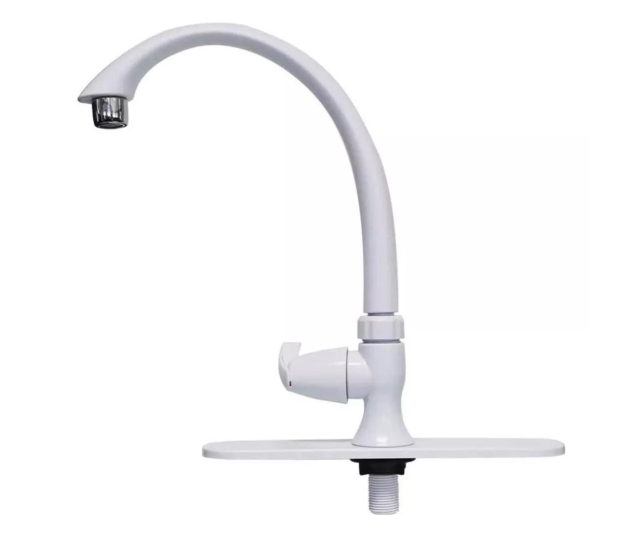 227857 FLEXIMATIC - Mezcladora monomando para fregadero plastica tipo curvo maneral palanca blanco 4431 Fleximatic
