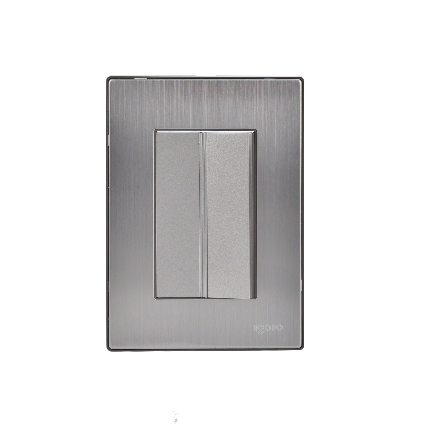 228784 IGOTO - Placa 3 ventanas con apagador sencillo plata Inox-3 Igoto