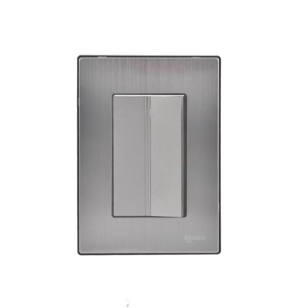 228784 IGOTO - Placa 3 ventanas con apagador sencillo plata Inox-3 Igoto