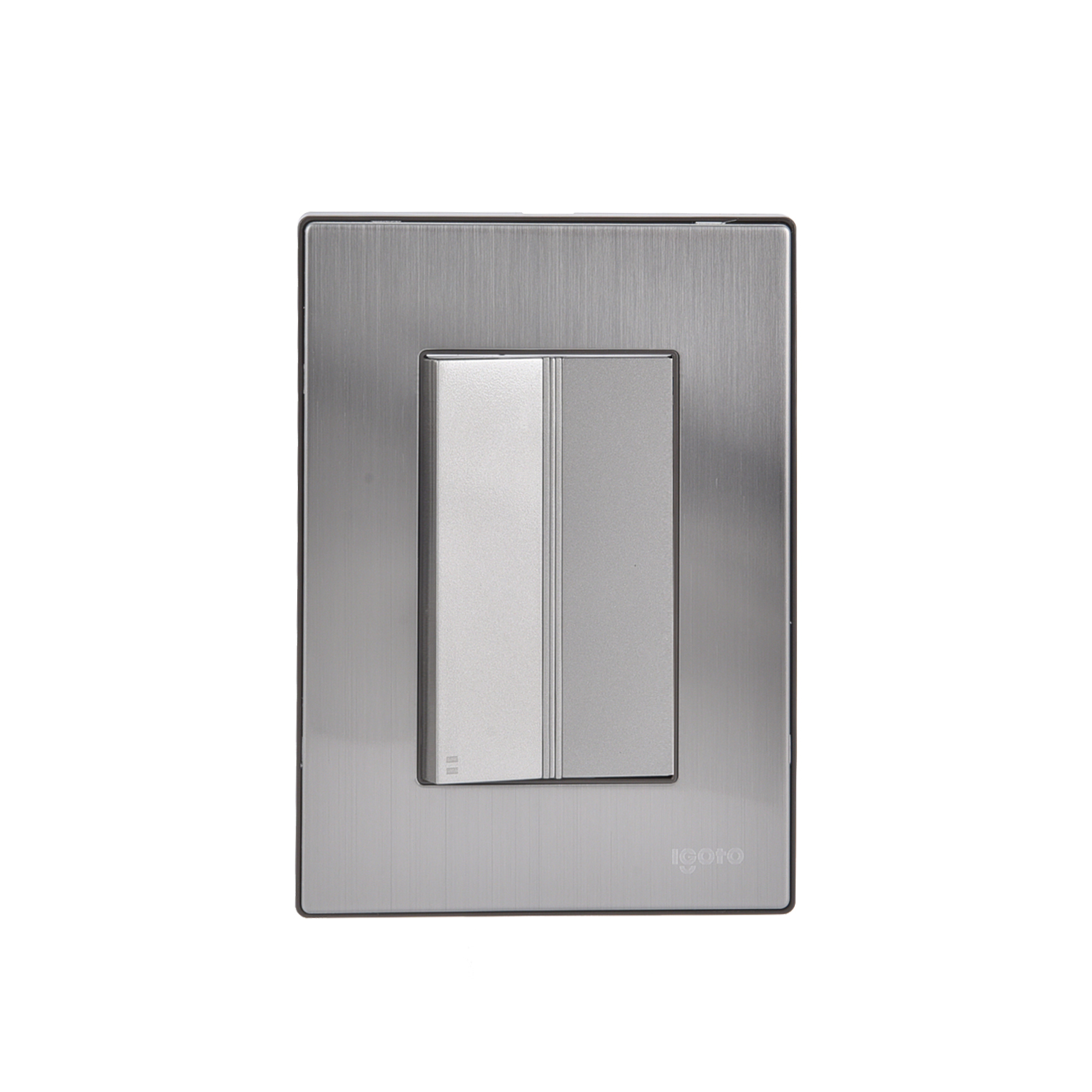 228787 IGOTO - Placa 3 ventanas con apagador escalera plata Inox-3 Igoto