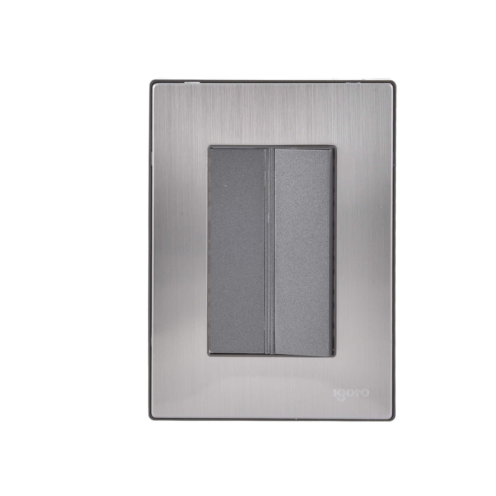 228805 IGOTO - Placa 3 ventanas con apagador sencillo negro Inox-3 Igoto