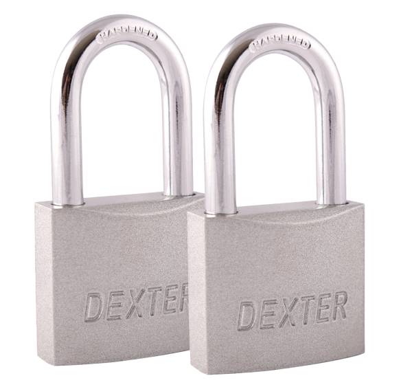 281738 DEXTER - Candado metalico 38mm llave tradicional gancho corto pulido con 2pz Dexter