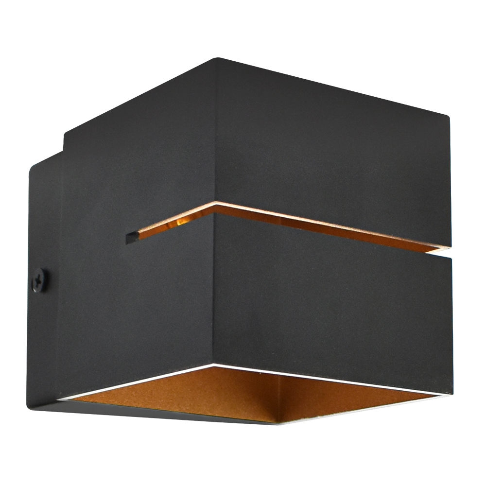 281749 ADIR - Arbotante decorativo para pared cuadrado negro 5276 Adir