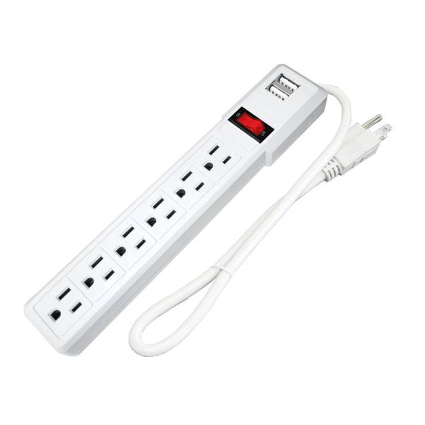 281820 ADIR - Multicontacto con cable 30cm 06 cont y 02 USB con indicador Adir