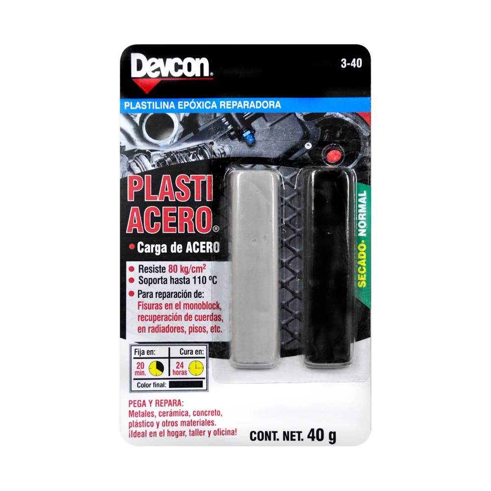 189953 DEVCON - Plastilina plastiacero gris/negro 40g plastilina Devcon