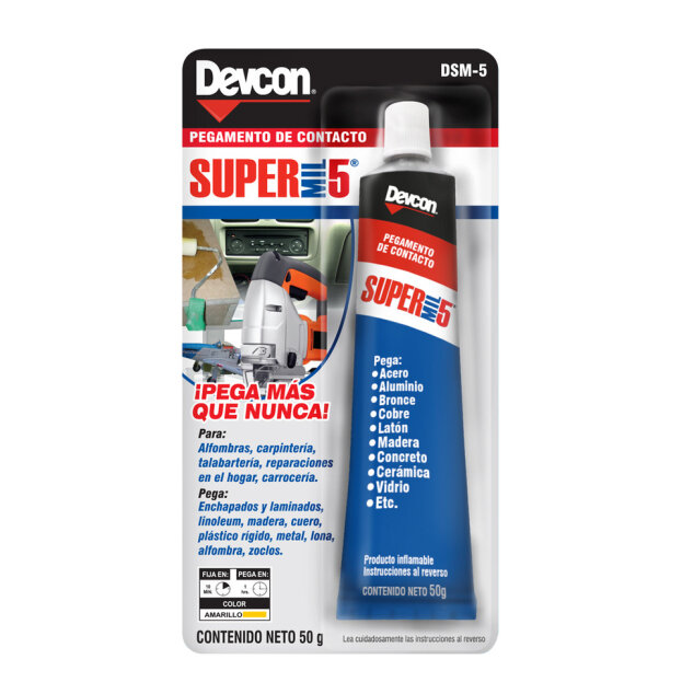189959 DEVCON - Pegamento de contacto super mil 5 blister 50gr Devcon