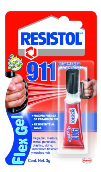 190213 RESISTOL - Pegamento instantaneo 03.0gr gel 911 Resistol