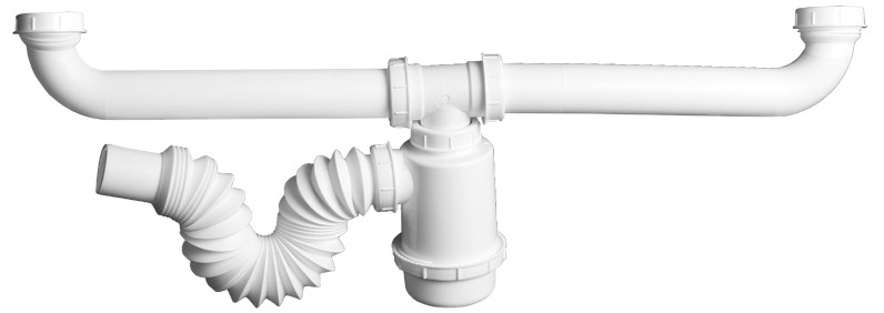190918 FLEXIMATIC - Salida central para fregadero con trampa y extension flexible PVC 2347 Fleximatic