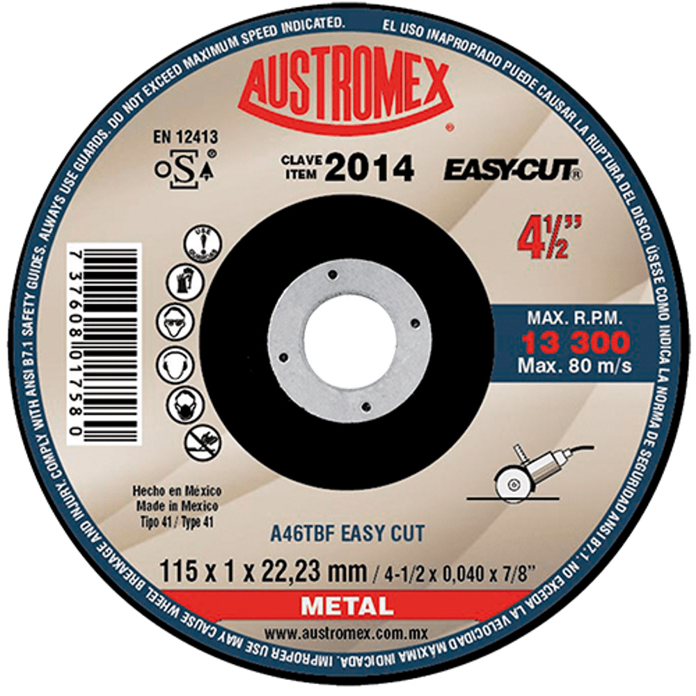 193281 AUSTROMEX - Disco corte metal 4-1/2