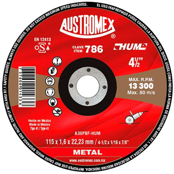 193283 AUSTROMEX - Disco corte metal 4-1/2