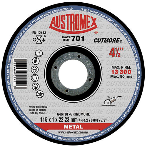 193392 AUSTROMEX - Disco corte metal 4-1/2