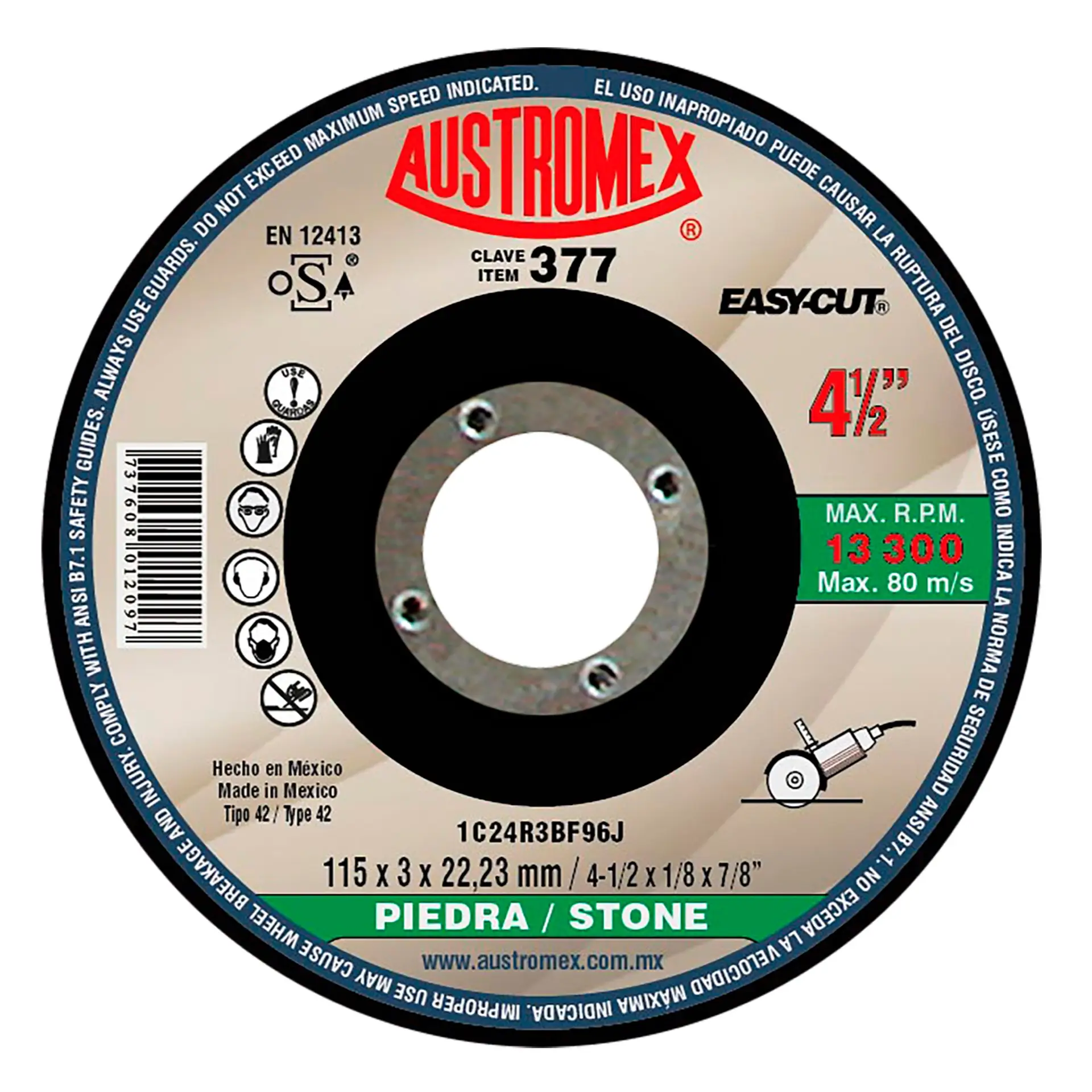 193757 AUSTROMEX - Disco corte piedra 4-1/2