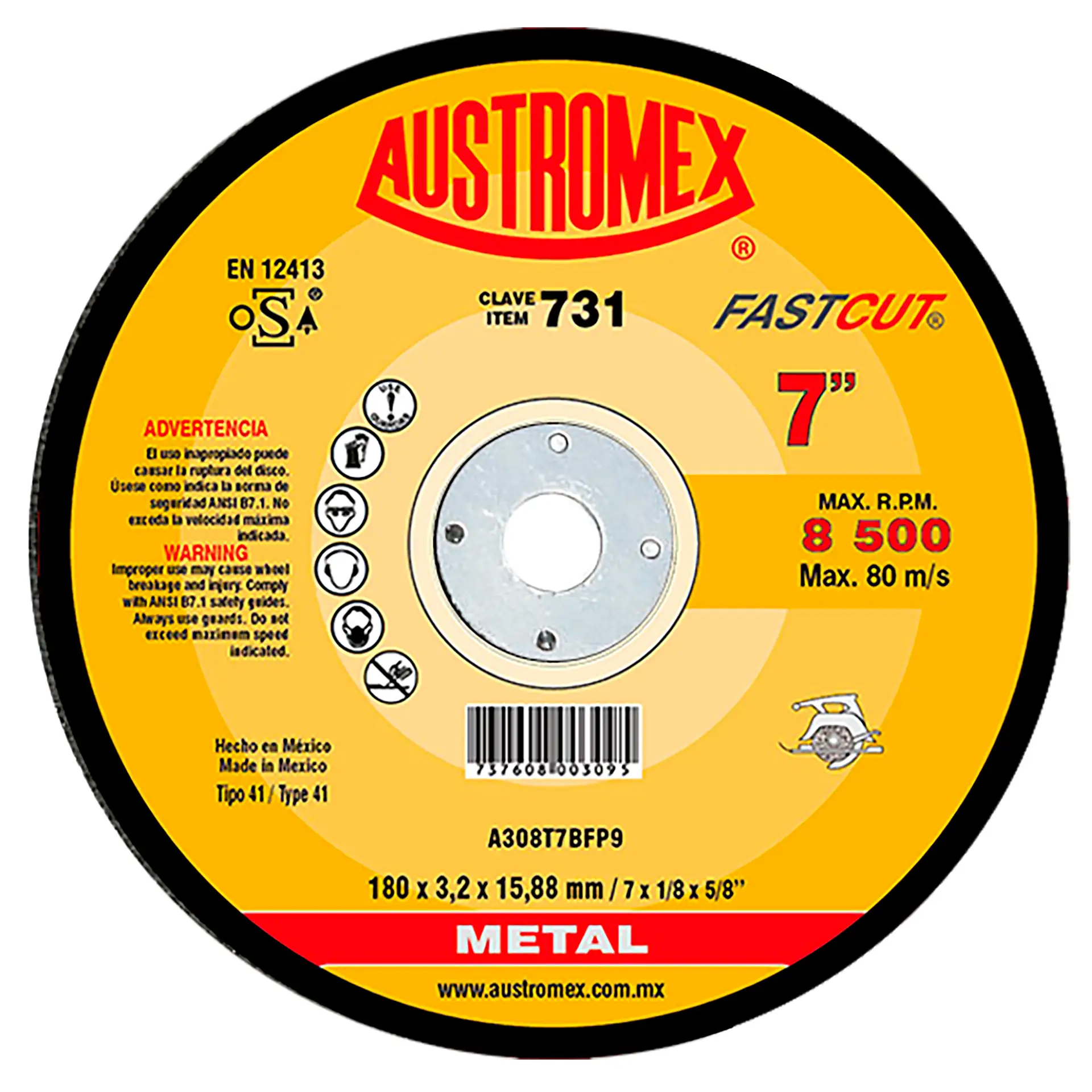 193842 AUSTROMEX - Disco corte metal 7