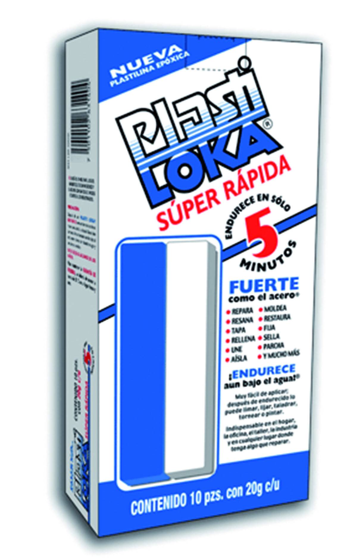 195329 KOLALOKA - Plastilina plastiloka super rapida azul/blanco 20g plastilina KOLALOKA