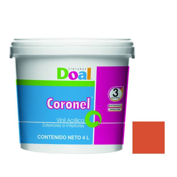 195580 DOAL - Pintura vinil coronel mandarina 4.0 lt Doal