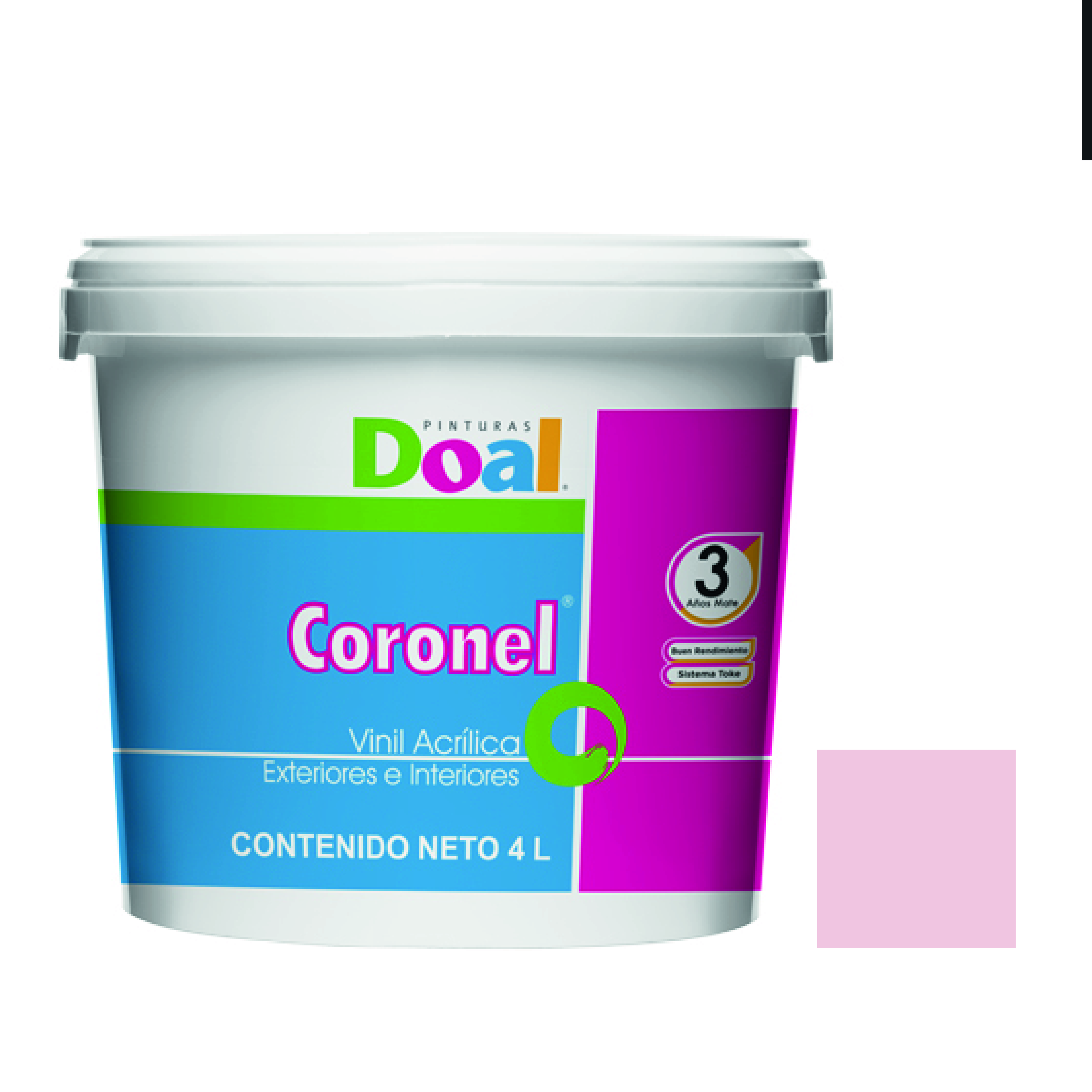 195584 DOAL - Pintura vinil coronel rosa princesa 4.0 lt Doal