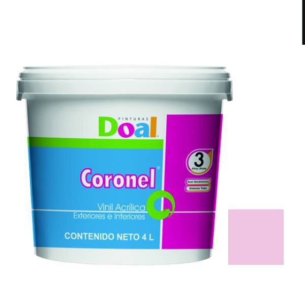 195584 DOAL - Pintura vinil coronel rosa princesa 4.0 lt Doal