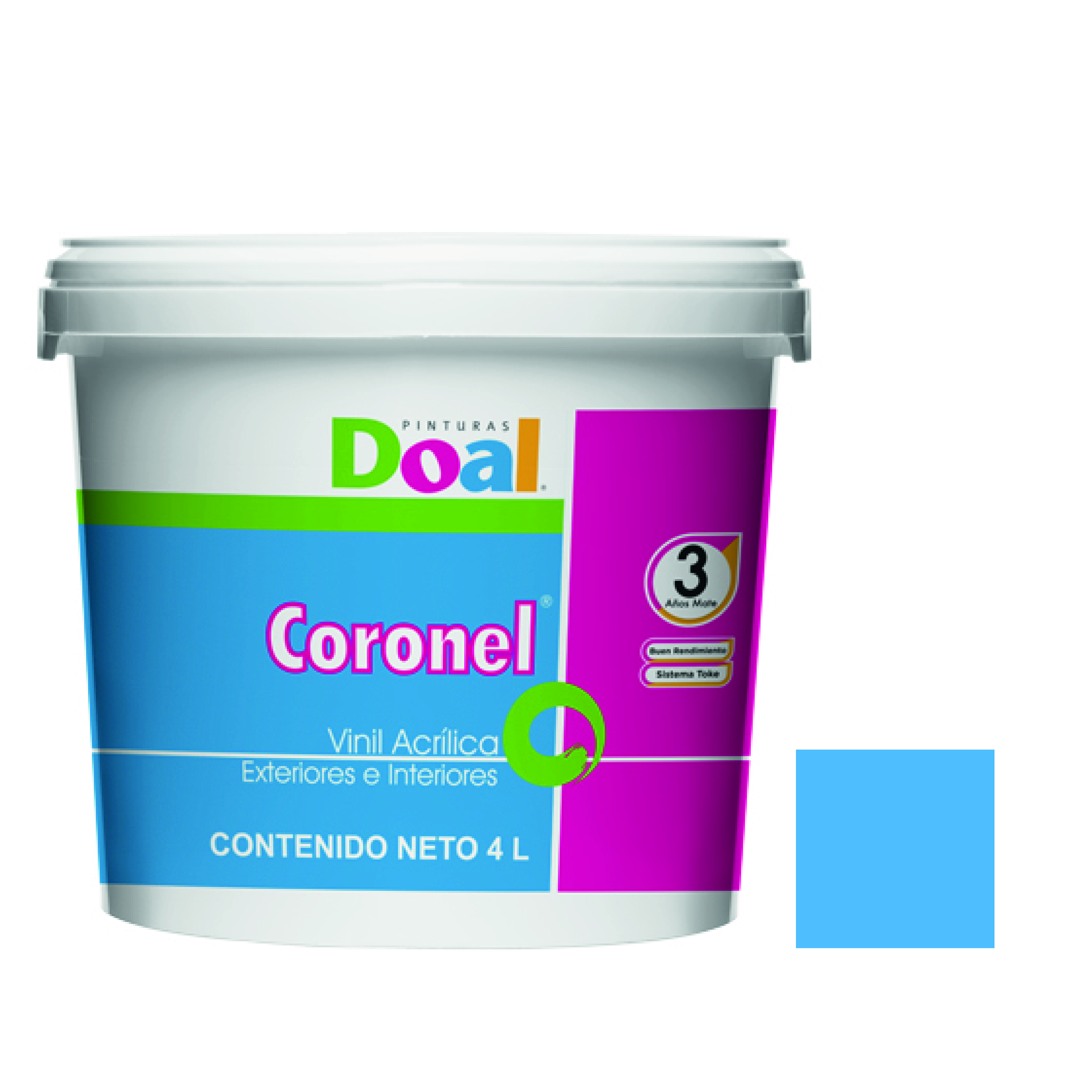 195586 DOAL - Pintura vinil coronel azul acuatico 4.0 lt Doal