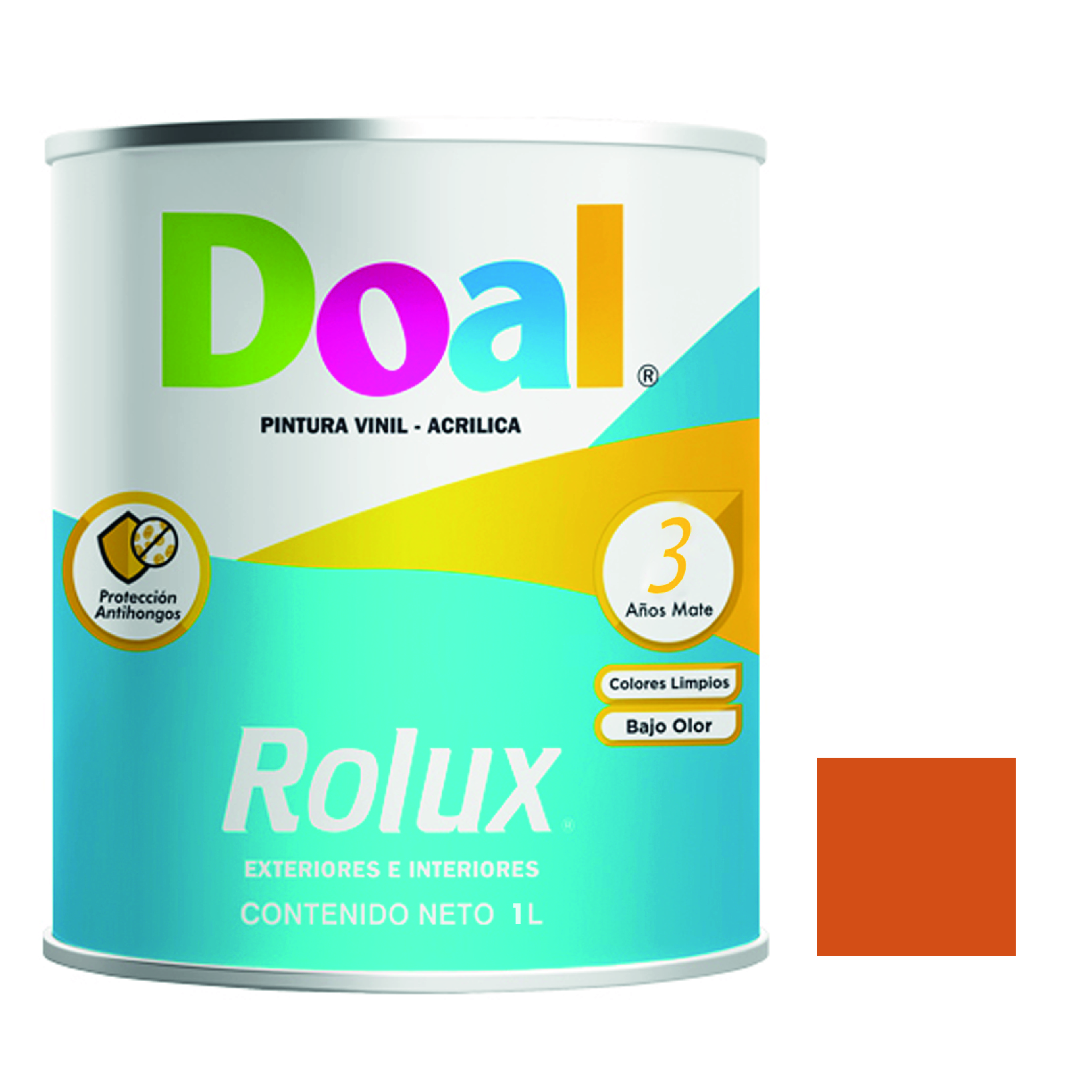 195613 DOAL - Pintura vinil rolux naranja monarca 1.0 lt Doal