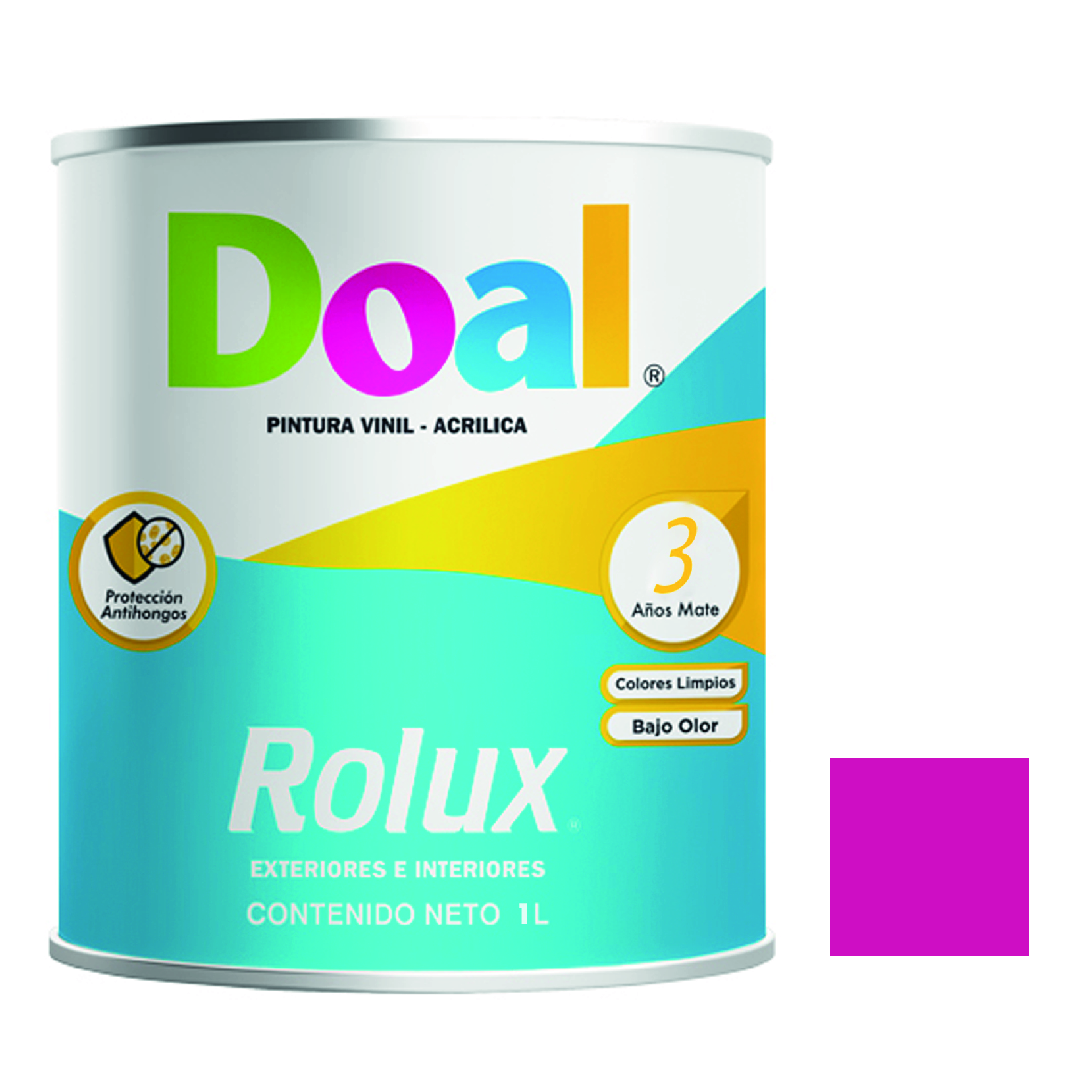 195614 DOAL - Pintura vinil rolux rosa exotico 1.0 lt Doal