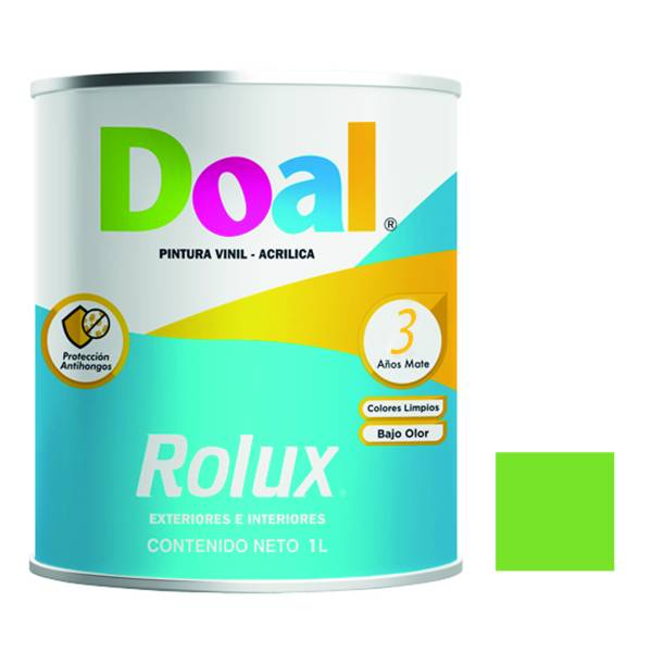 195616 DOAL - Pintura vinil rolux verde manzana 1.0 lt Doal