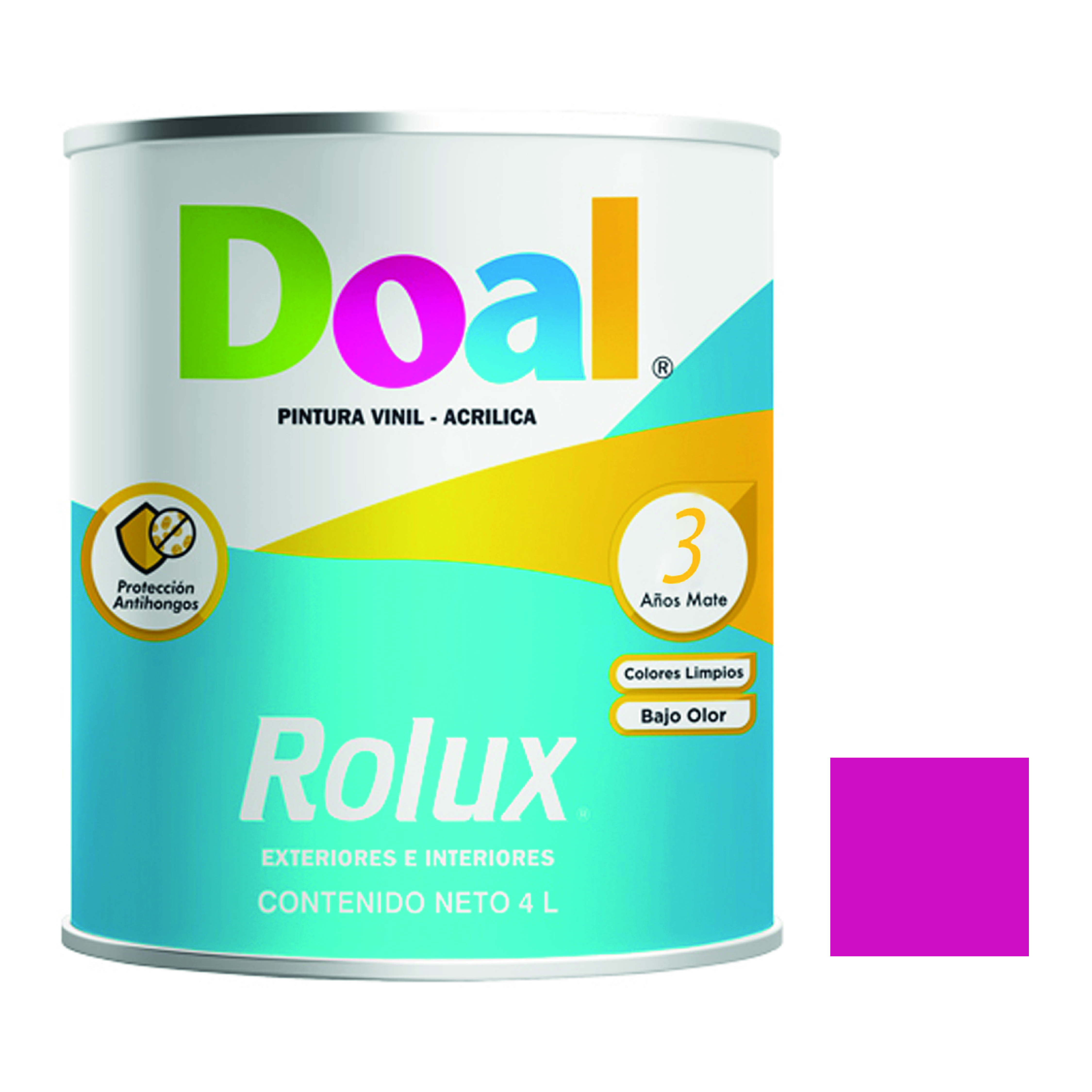 195628 DOAL - Pintura vinil rolux rosa exotico 4.0 lt Doal
