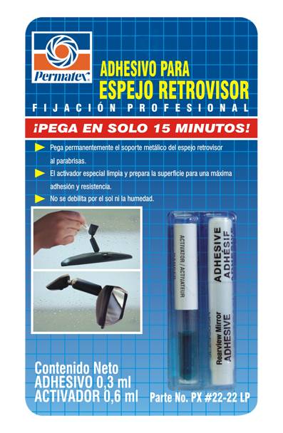196018 PERMATEX - Adhesivo para espejo retrovisor 3ml y 6ml PERMATEX