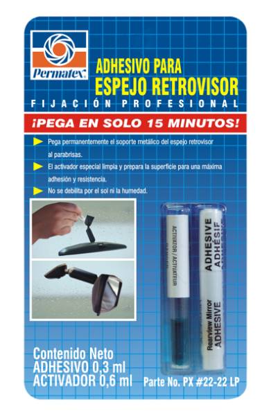 196018 PERMATEX - Adhesivo para espejo retrovisor 3ml y 6ml PERMATEX