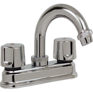 198197 FONTANERY - Mezcladora lavabo de bronce tipo curvo maneral standard 1/4 de vuelta cromada 21055 Fontanery