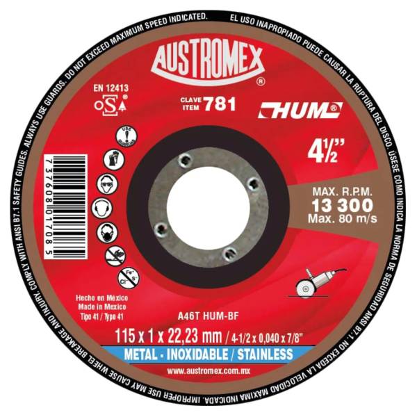 198522 AUSTROMEX - Disco corte metal 4-1/2