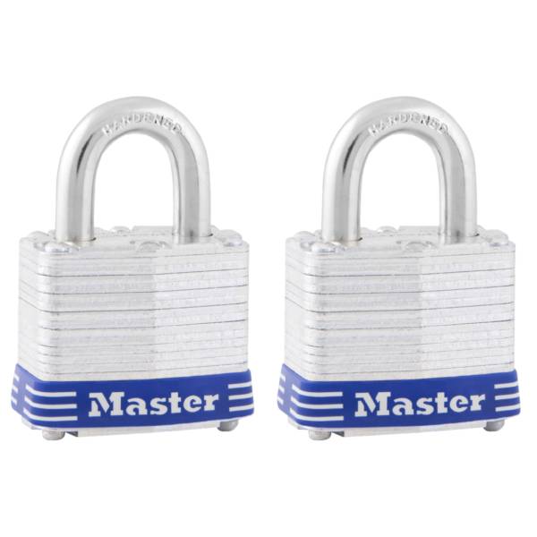 199089 MASTER LOCK - Candado laminado 40mm llave tradicional gancho corto con 2pz Master Lock