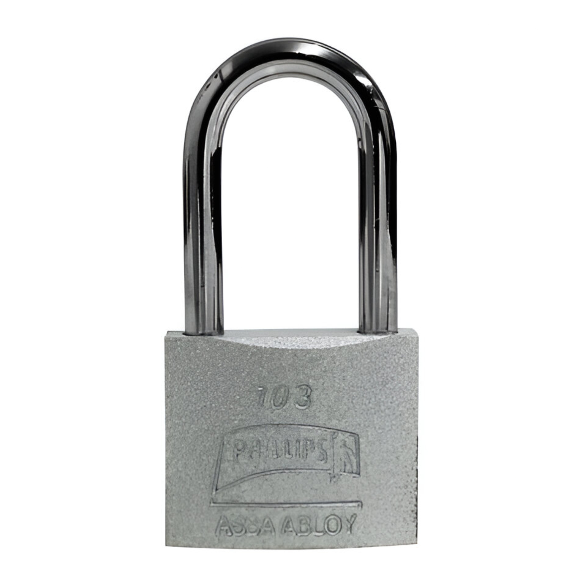 199515 PHILLIPS - Candado metalico 45mm llave tradicional gancho largo pulido en caja Phillips