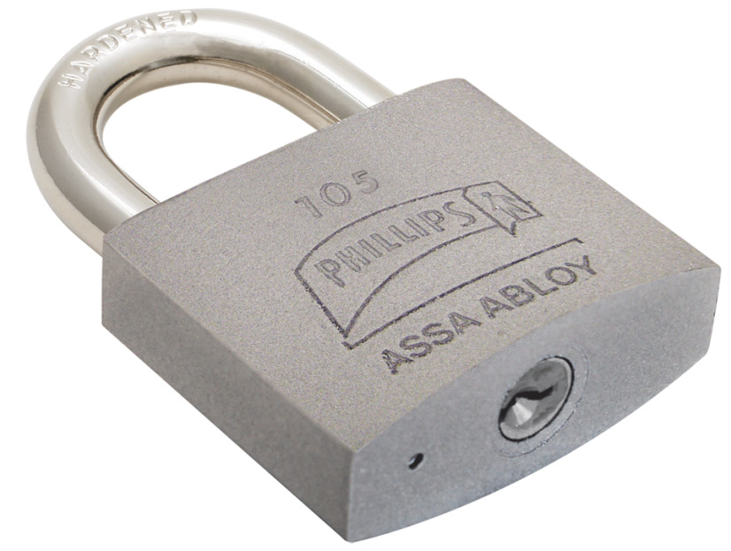 199518 PHILLIPS - Candado metalico 62mm llave tradicional gancho corto pulido en caja Phillips