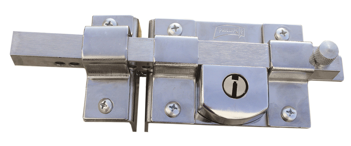199534 PHILLIPS - Cerradura barra fija izquierda llave tradicional cromada caja Phillips